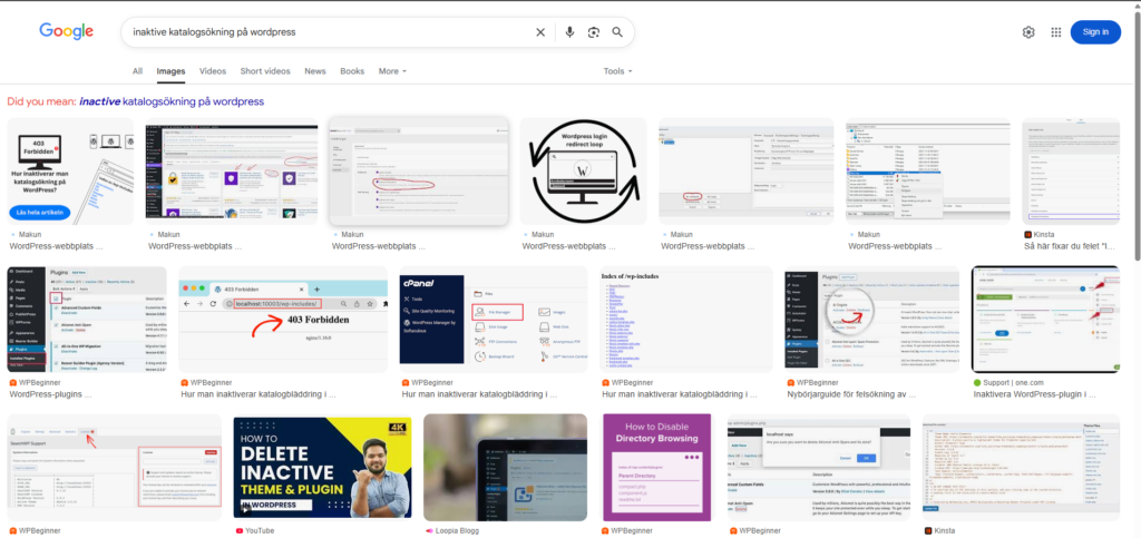 Illustrationen visar hur man når bildsökningen via fliken bilder under sökrutan