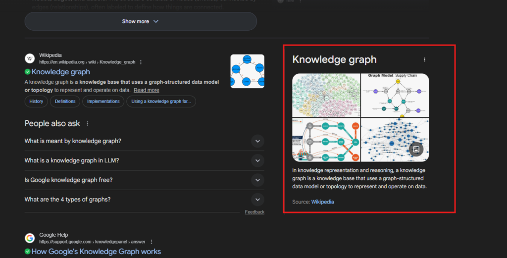 visar hur en Kunskapspanel ser ut
