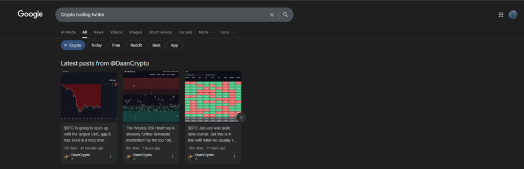 Visar hur bilder från social media ser ut i sökresultat